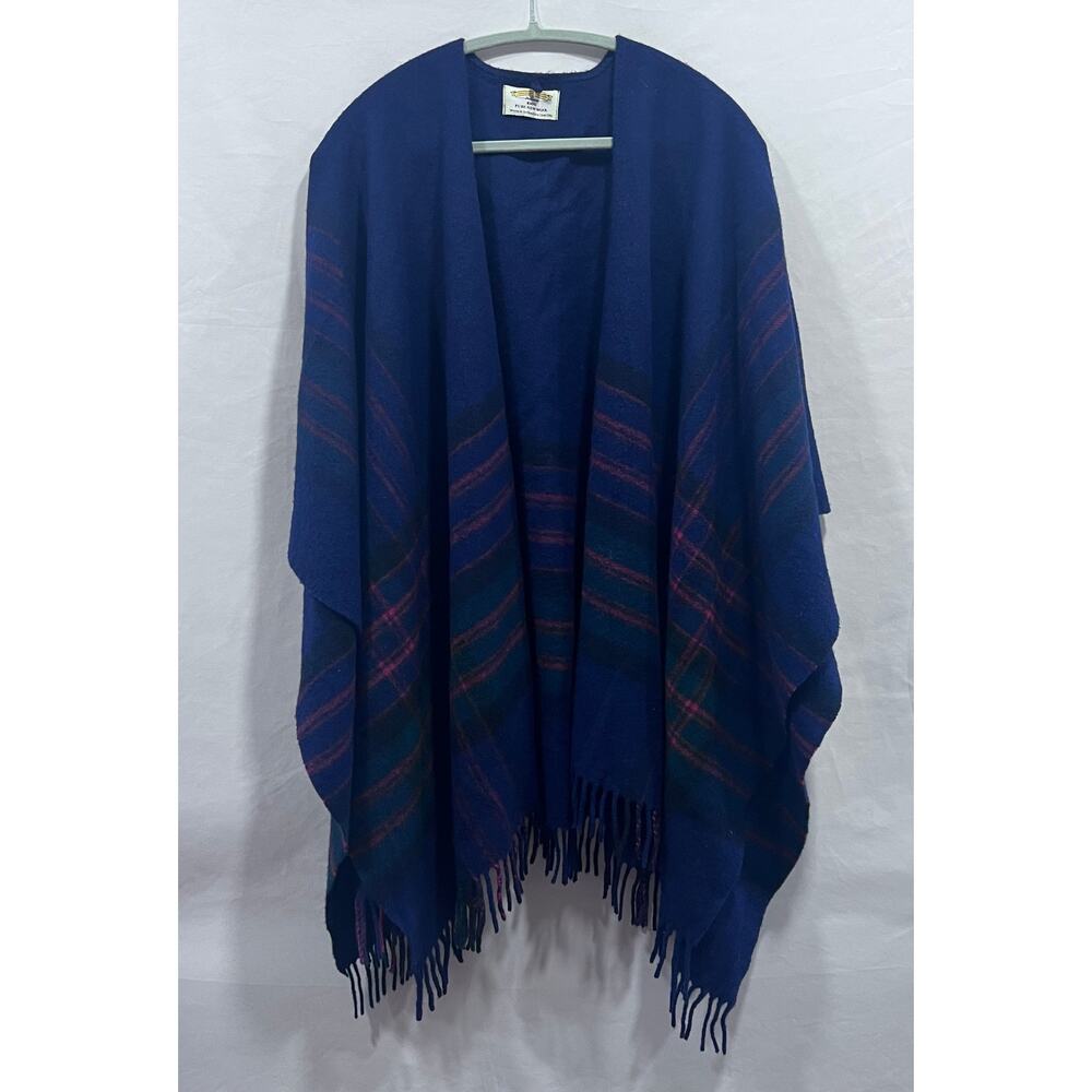 James Pringle Weaver Fringe Shawl Wrap OS Made in Scotland‎ 100% Pure Wool Plaid